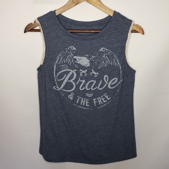 L.O.L. Vintage Tops - LOL Vintage Tanktop The Brave And The Free Eagle